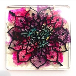 🌺Flower Mandala Resin Coaster